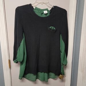 Large Cabi Green/ Black Blouse